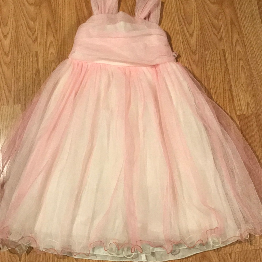 Pink and white dress